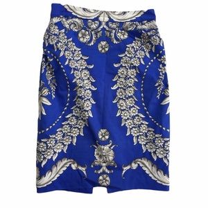 Oriental print pencil Skirt